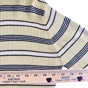 Marsh Landing Striped Turtleneck Sweater Long Sleeve Yellow Black White Casual M thumbnail 8