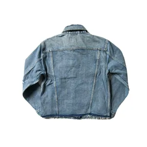 NWT Levi's Ex-Boyfriend Trucker Indigo Memory Embroidered Palm Tree Jacket S thumbnail 12