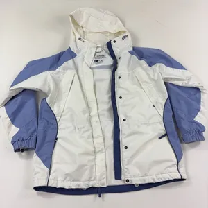 Columbia Jacket Womens Large White Blue Interchange Hooded Nylon thumbnail 1