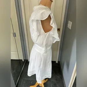 Frame Lace Pintuck‎ Ruffle White Dress Ethereal Peasant thumbnail 4