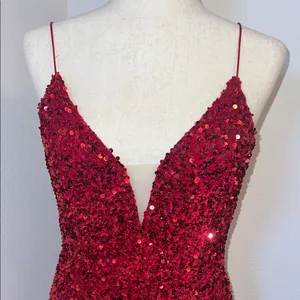 NOX Anabel Red Sequin Strapless Bodycon‎ Mini Dress Size 8 thumbnail 4