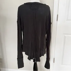 Free People Ribbed Distressed Long Sleeve Shirt size small thumbnail 5
