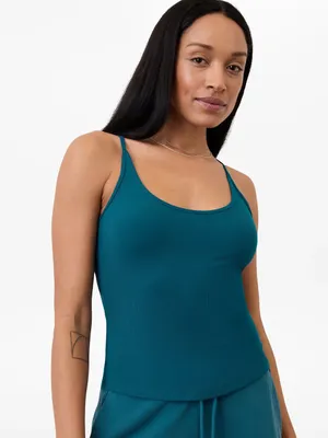 Athleta Signature Rib Thin Strap Tank Blue Size M thumbnail 1