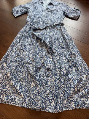 J. McLaughlin Women’s Blue Paisley Shirt Dress - Size Medium - C4-122 thumbnail 4