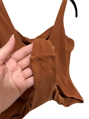 NEW Skims Fits Everybody Square Neck Bodysuit Large Bronze thumbnail 5