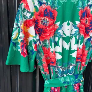 Lulus NWT Still in Paradise Floral Green Wrap Maxi Dress Medium Vacation Resort thumbnail 13