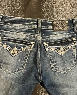 Womens 31x34 Miss Me Distressed JP5755B Embellished Boot Cut Jeans thumbnail 10