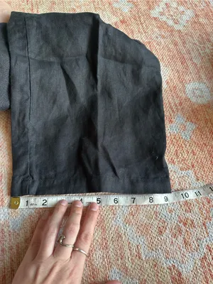 Quince 100% European Linen Pleated Trouser black size 10 thumbnail 9