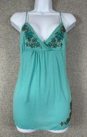 Y2K Cami Babydoll Top Women Large Beaded‎ Fairy Indie Coquette Bella NOS Vintage thumbnail 1