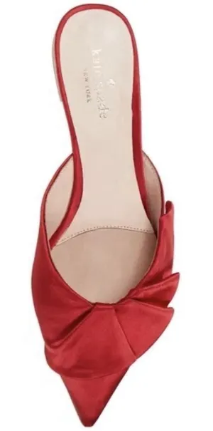 Kate Spade New York RED SATIN Women's‎ Faryn Ballet Flat Size 6.5 Ruffle !!!!! thumbnail 1