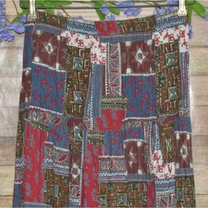 Vintage 12 Current M USA Made Broomstick Skirt Patchwork Floral Boho Modest thumbnail 6