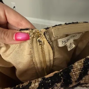 Main Strip Black and Tan Strapless Dress thumbnail 6