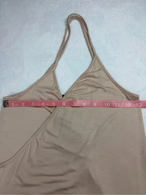 Clayton NWT Dita Wrap Maxi Dress XS Nude Beige Made USA thumbnail 7