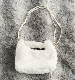 White Y2K Faux Fur Soft Two-way Crossbody Mini Handbag Purse thumbnail 6
