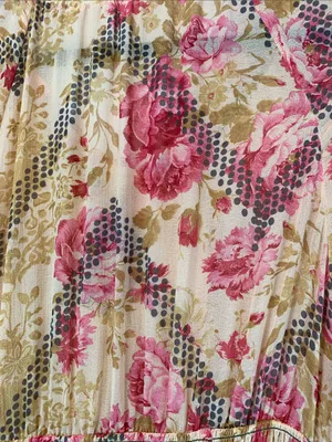 Free People floral maxi dress sz SP wedding guest fall preppy old money boho thumbnail 6