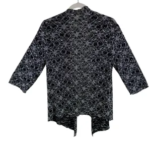 Shannon Ford New York Lace Floral Embroidered 3/4 Sleeve Open Sheer Blouse Sz‎ L thumbnail 2