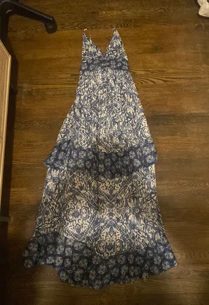 Abercrombie and Fitch Maxi Blue Floral Dress thumbnail 1