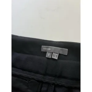 Vince Trousers Pleated Pants Womens Black Wool Blend Paperbag Work Casual Size 2 thumbnail 4