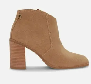 NEW $139 Lucky Brand Women's Pellyon Cortado Tan Suede Ankle Boots 9.5 Leather thumbnail 1