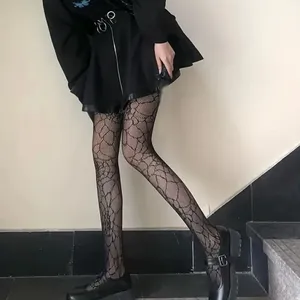 SpiderWeb Pattern Fishnet Tights Hollow Out High Waist Slim Fit Footed Pantyhose thumbnail 12