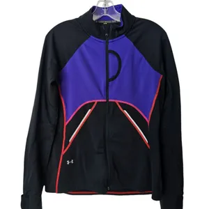 Under Armour -913 Women's Run Lightweight Jacket Black Purple Reflective‎ Medium thumbnail 1