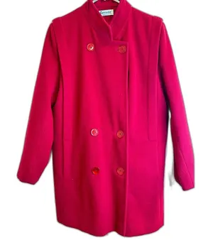 Pendleton OF Boston women 82% VTG Red peacoat U S A. thumbnail 1