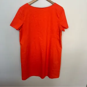 Theory Panel Shift Good Linen Mini Dress in Crunch Size XL Orange Short Sleeve thumbnail 10