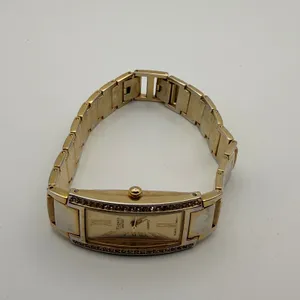 Elegant Figaro Couture Gold-Tone Rectangular Quartz Watch Working New Battery thumbnail 4