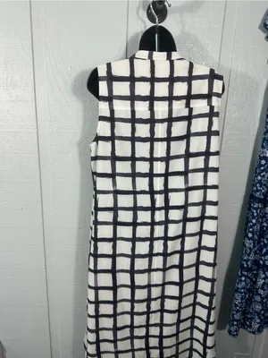 Crosby Black and White Button Down Dress Size Large EUC thumbnail 11