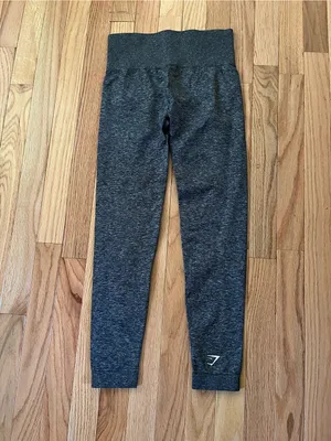 Gymshark Gray Seamless Workout Leggings Small Logo Pilates Gym Athletic Training thumbnail 4