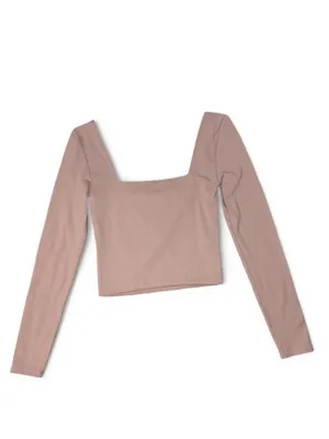 Aritzia Babaton Contour Square Neck Long Sleeve Crop Top - XS thumbnail 2