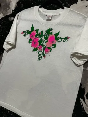 Vintage 80s Single Stitch Floral Vine Graphic Shirt thumbnail 2