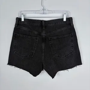 Gap 4"‎ High Rise Stride Short Black Denim Distressed Cotton Festival Size 28/6 thumbnail 4