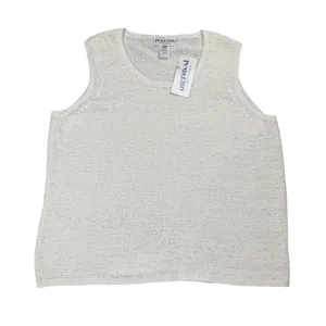 Pendleton Knit Shell Tank Women 1X Coastal Grandma Cream Sleeveless‎ Sweater Vtg thumbnail 2
