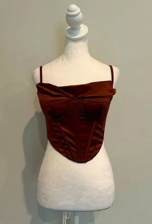 Aritzia Marthea Copper Corset Crop Top thumbnail 1