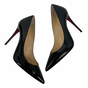 Christian Louboutin Kate 100 Patent Leather Pointed Toe Pump Black Size 36 thumbnail 6