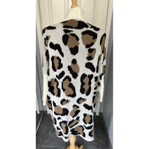 Animal Leopard Print Cozy Long Line Cardigan Sweater Soft Comfy‎ thumbnail 5