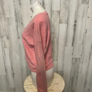 Live Love Dream Scoop Neck Sweatshirt Womens XL Coral Pink Cropped Fleece thumbnail 4