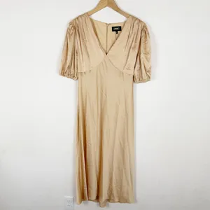 ALEXIA ADMOR Felicity Bubble-Sleeve Satin Midi Dress thumbnail 3