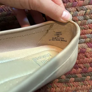Lauren Blakwell Lizbeth Taupe Cream Loafers Gold Chain Detail thumbnail 5