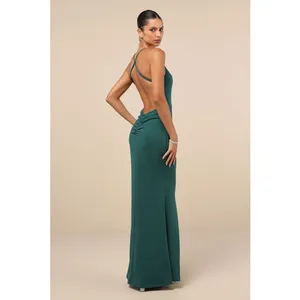 NWT Lulus Incredible Allure Forest Green Backless Mermaid Maxi Dress Holiday S thumbnail 3