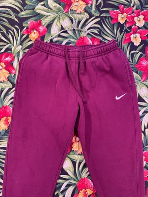 Nike Burgundy White Swoosh Sweatpants Size Medium thumbnail 5