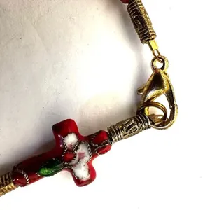 Cloisonné Red Cross bracelet Red thumbnail 6