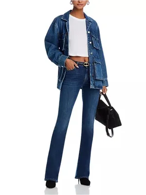 7 For All Mankind Kimmie Bootcut Jeans High Waves Wash Size 27 thumbnail 2