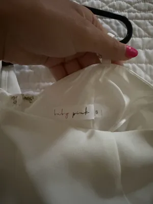 Baby Pink Boutique White Halter tie Mini dress ruffle thumbnail 3