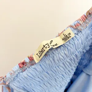 Liberty Love Blue Floral Tiered Ruffle Mini Dress Whimsical Boho Chic Size L thumbnail 6