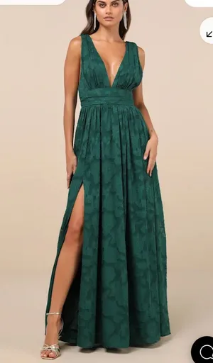 Lulus Sweet Sophistication Green Burntout Floral Dress Maxi Dress Size XL thumbnail 1