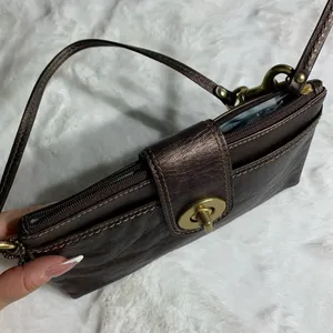 y2k COACH Bronze Turnlock Wristlet thumbnail 7