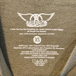 Aerosmith Olive Women's Long Sleeve Sweatshirt with Studded Stars 0317267 thumbnail 2
