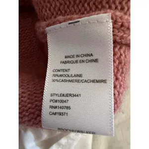 Brochu Walker Layered Look Cashmere Sweater Womens L Pink White Crewneck thumbnail 10